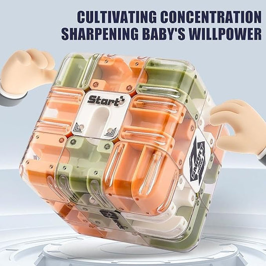 Large Labyrinth 3D Puzzle Maze Cube, Magic Cube Maze Ball Puzzle, Challenging Logic Puzzles Ball Stress Cubes, Stress Relief Toys Adults, Educational Focus Game Gift for Adults Teens (Style B)