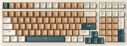 Wireless Mechanical Keyboard, Triple Mode 2.4G/USB-C/BT Gaming Keyboards 100 Keys RGB Backlit, Blue Switch Keyboard | Rechargeable Mechanical Gaming Keyboards | Brown Combo