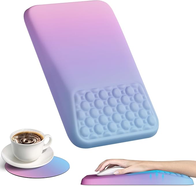 Ospelelf Mouse Pad with Wrist Rest Ergonomic Comfortable Pain Relief Mousepad Wrist Support for Computer Purple