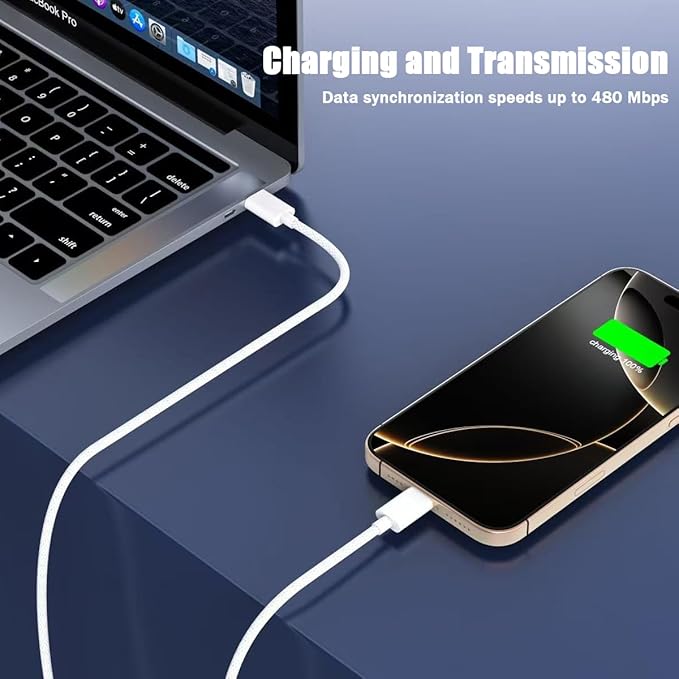 Fast Charger for iPhone 17 16,【Apple MFi Certified】20W Type C Wall Charger Block with 10Foot USB C to C Woven Braided Cable for iPhone 17/17 Air/17 Pro Max/17 Pro/16/16 Pro Max/16 Plus/15/iPad/Airpods