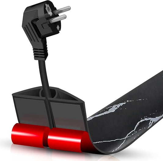 Floor Cord Cover Self Adhesive Cord Hider,3.3FT Cable Management, Extension Strip Protector for Wires, Prevent Cable Trips for Offices, Gyms, Exhibitions Cavity:0.47"(W) x 0.27"(H) Black Stone