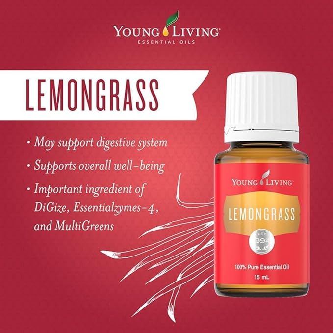 Lemongrass Essential Oil by Young Living, 15 Milliliters, Topical and Aromatic