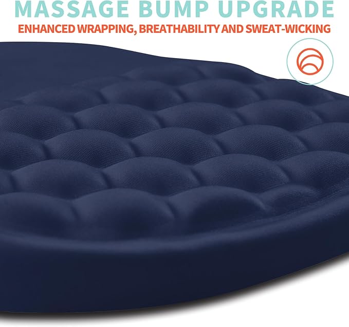 Ergonomic Mouse Pad Wrist Support with Memory Foam Massage Bulge, Carpal Tunnel Pain Relief Mousepad Wrist Rest for Mouse(12x8 inch, Dark Blue)