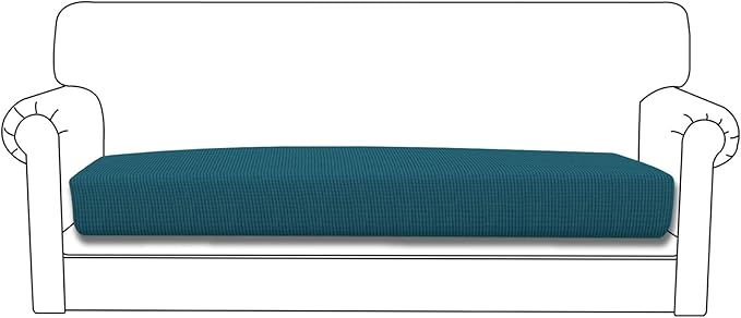 Easy-Going Stretch Cushion Cover Sofa Cushion Furniture Protector Seat Sofa slipcover Cover Soft Flexibility with Elastic Bottom(Oversized Sofa Cushion, Peacock Blue)