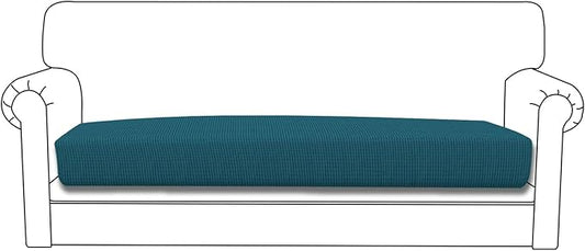 Easy-Going Stretch Cushion Cover Sofa Cushion Furniture Protector Seat Sofa slipcover Cover Soft Flexibility with Elastic Bottom(Oversized Sofa Cushion, Peacock Blue)