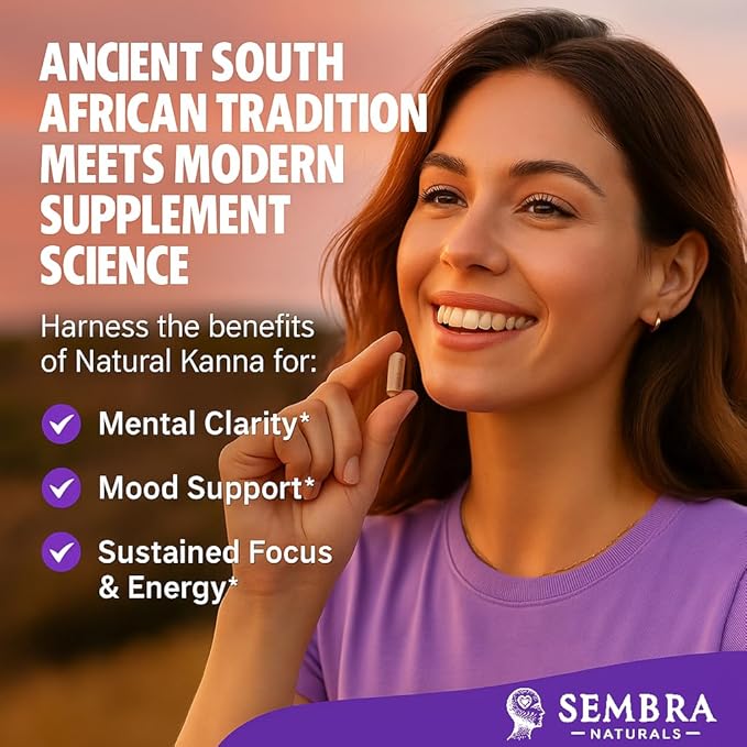 KANNAFOCUS - Natural Kanna Extract 50mg, Fermented Sceletium Tortuosum & Bioperine® - Focus, Mood & Mental Wellness Support - Herbal Nootropic for Daily Clarity & Energy - 30 Capsules