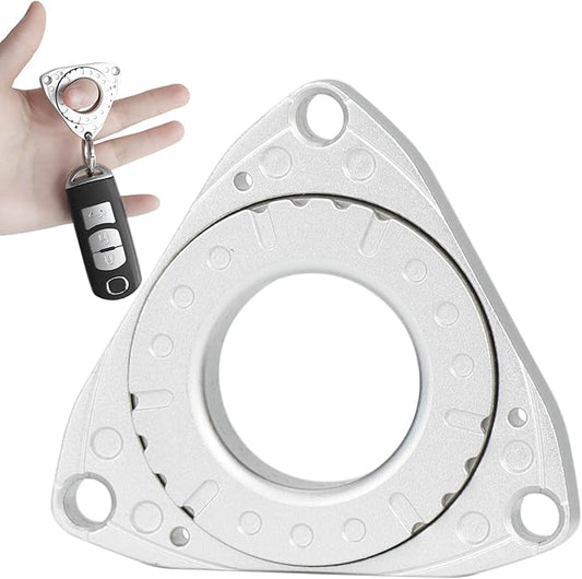 FREELOVE Keychain Ring Fidget Spinner for Adults, Men Finger Haptic Roller, Small Metal Clicker Toys, Ball Bearing, Black Fingears Spinning EDC for Anxiety Stress, Silver