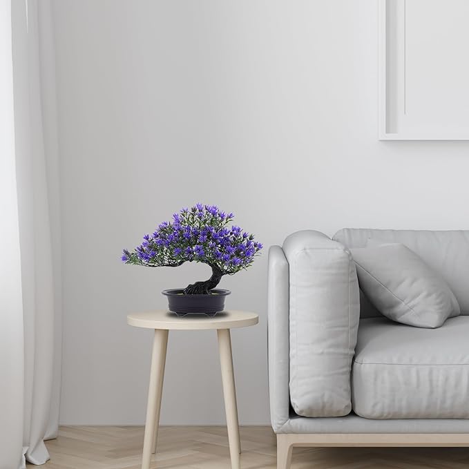 Artificial Bonsai Pine Tree Fake Desk Plants Commercial Reception Charm Adornment Home Decor Office Bookshelf Decor (Colourfu)