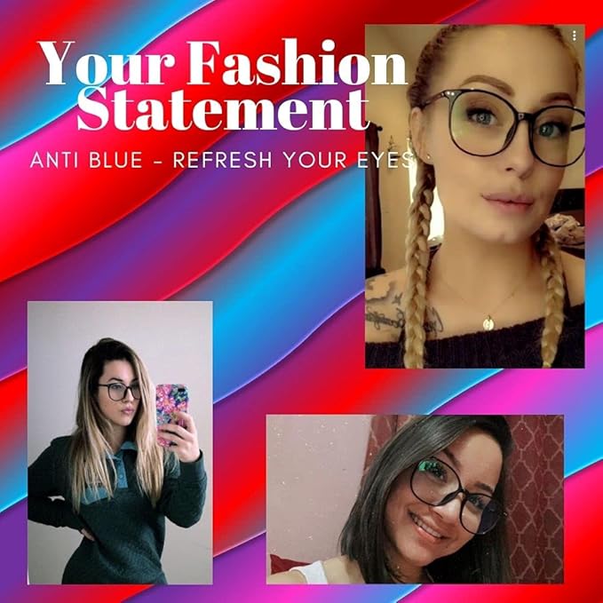 Reading Glasses Anti Blue Light Blocking Reader Oversized Frame for Women Men for Mid Big Face Anti Eyestains