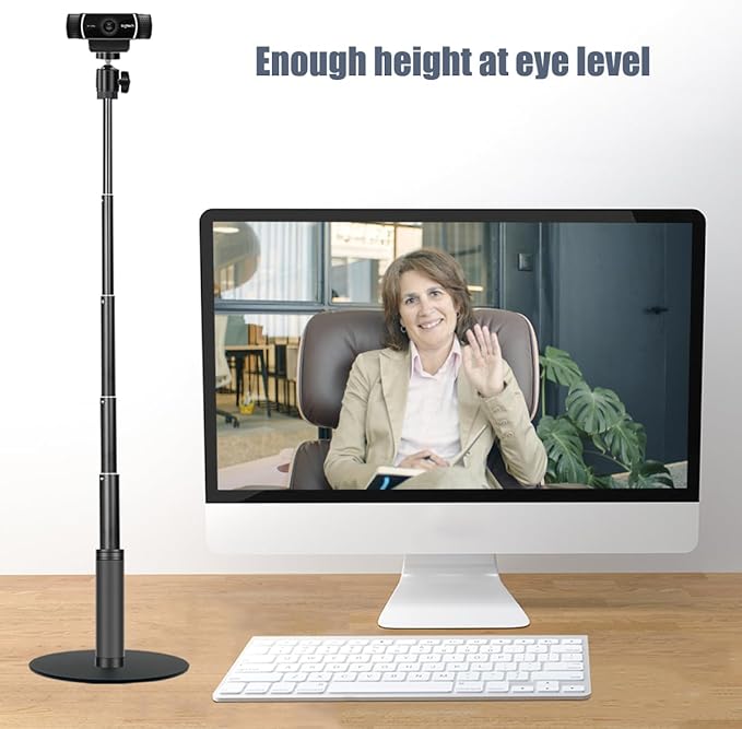 Webcam Stand, 28 Inch Web Cam Stand for Desk, Adjustable Webcam Mount Camera Stand for Logitech Webcam C922 C930e C920S C920 C615 C960 C920x BRIO 4K NexiGo N60 and Others