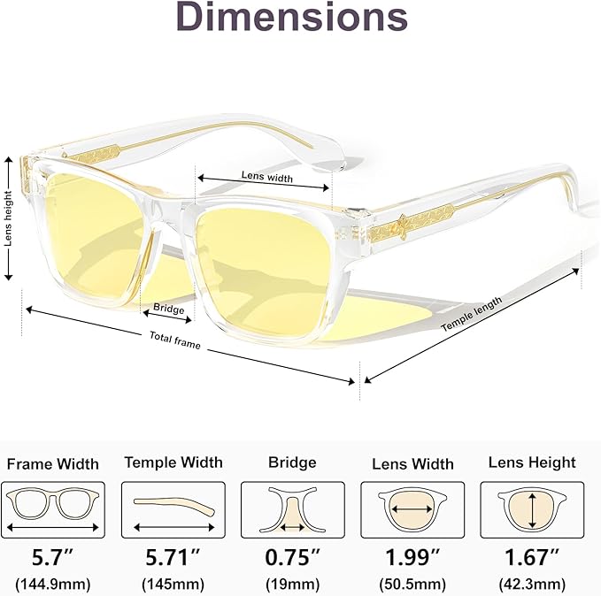 VISOONE Gamer Glasses Professional Blue Light Filter with Anti-Fatigue and Anti-Glare Stylish for Men and Women BONA