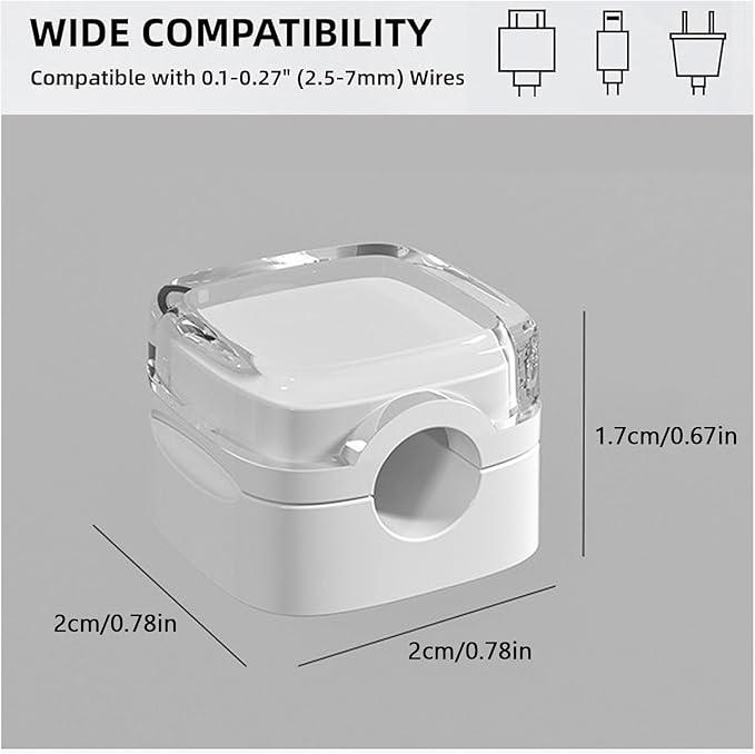 IFNOW 6 Pack Magnetic Cable Clips Cord Organizer White Self Adhesive Cord Holder Under Desk Cable Management for Home, Office, Car, Desk, Nightstand