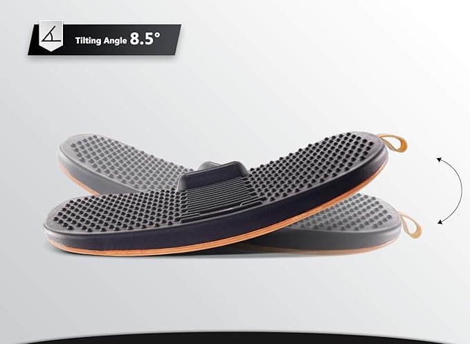 FEZIBO Standing Desk Mat with Anti Fatigue Bar, Wooden Wobble Balance Board with Ergonomic Design Comfort Floor Mat