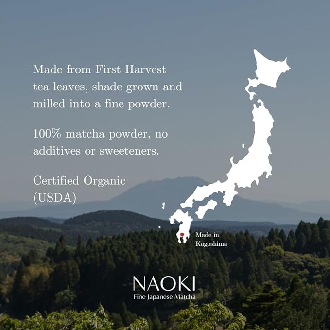 Naoki Matcha Organic Ceremonial First Spring Blend – Authentic Japanese First Harvest Ceremonial Grade Matcha Green Tea Powder from Kagoshima, Japan (40g / 1.4oz)