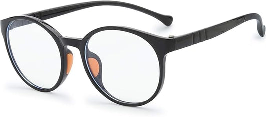 Kids Blue Light Blocking Glasses Silicone Flexible TR-90 Frame, Computer Gaming TV Phone Glasses for Boys Girls Age 3-14 (3-12 yr-Old, B0301 Black)