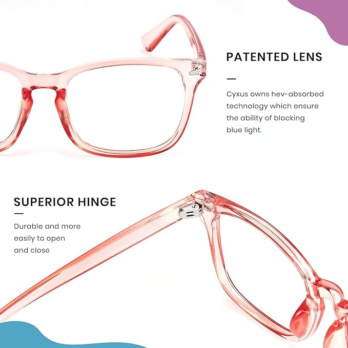 Cyxus Blue Light Glasses for Men Women Reduce Eye Strain UV Blocking for Computer Screen 8082