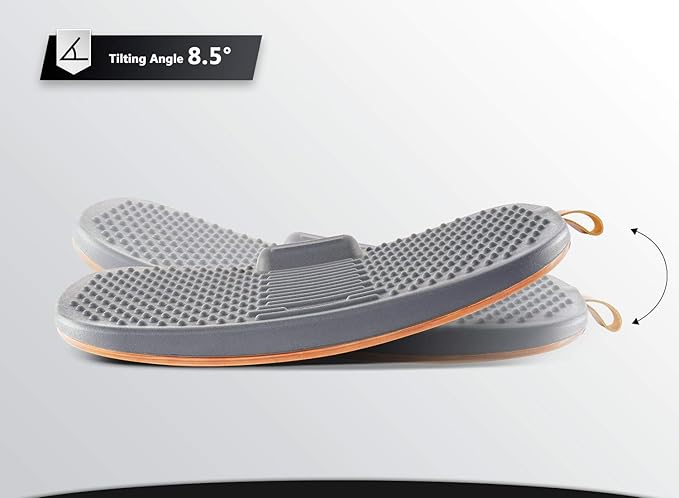 FEZIBO Standing Desk Mat with Anti Fatigue Bar, Wooden Wobble Balance Board with Ergonomic Design Comfort Floor Mat