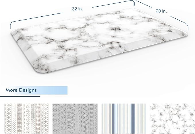Klay Home Kitchen mats for Floor Anti Fatigue, 3/4" Thick 100% PU Memory Foam Kitchen mat, Padded Kitchen mat, Cushion Kitchen Sink Rug - Waterproof - Non-Slip - Well-Made (Small 20" x 32", Marble)