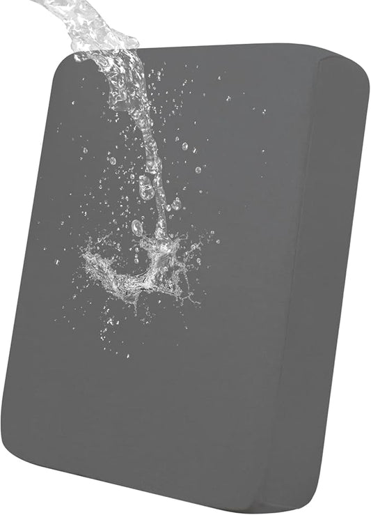 Easy-Going 100% Waterproof Chair Sofa Seat Cushion Slipcovers Couch Cushion Cover Stretch Furniture Protector for Kids, Pets (Chair Cushion, Gray)