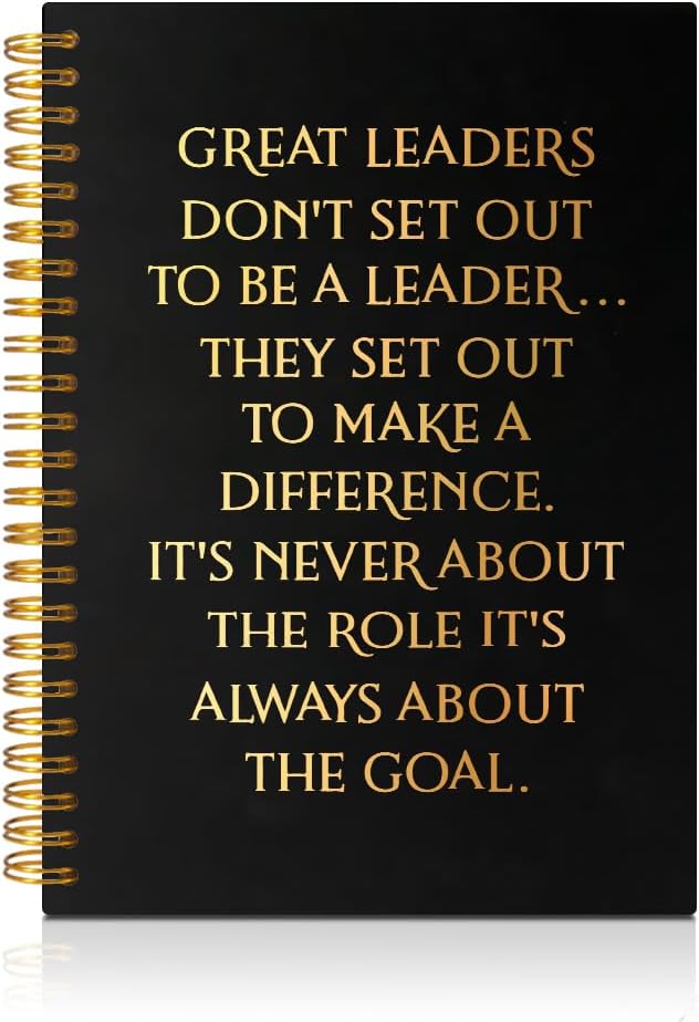 PUVOXHO Great Leaders Don't Set Out to be A Leader 160 Blank Pages Spiral Notebook, Thank you Gifts for Female male Boss Leader Manager Advisor Teacher Coach Mentor, Teamwork Gifts for Coworkers