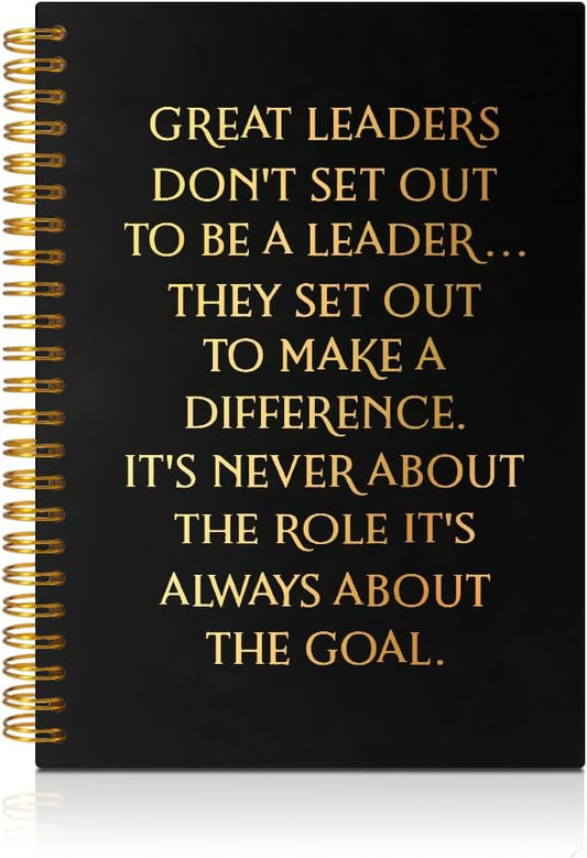 PUVOXHO Great Leaders Don't Set Out to be A Leader 160 Blank Pages Spiral Notebook, Thank you Gifts for Female male Boss Leader Manager Advisor Teacher Coach Mentor, Teamwork Gifts for Coworkers