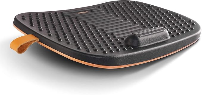 FEZIBO Standing Desk Mat with Anti Fatigue Bar, Wooden Wobble Balance Board with Ergonomic Design Comfort Floor Mat