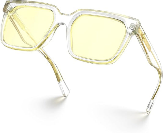 VISOONE Gaming Glasses Blue Light Blocking Oversized Square Computer Eyewear Men Women Cougar