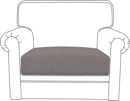 Easy-Going Stretch Chair Cushion Cover Sofa Cushion Furniture Protector Sofa Seat Sofa Slipcover Sofa Cover Soft Flexibility with Elastic Bottom(Chair Cushion, Taupe)