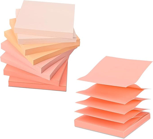 BAYTORY 640 Sheets Pop Paper Up Sticky Notes, 3 x 3 Inches, Self-Sticky Note Pads, Pink Gradient Sticky Pads, Memo Pads for School Office Home Desk Accessories (Pink Series)