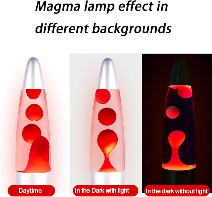 Red Liquid Motion Lamp with Sliver Base and Cap for Adults Kids Magma Lamp Perfect Present Mood Night Light Decoration for Living Room Bedroom or Party Christmas Thanksgiving Day