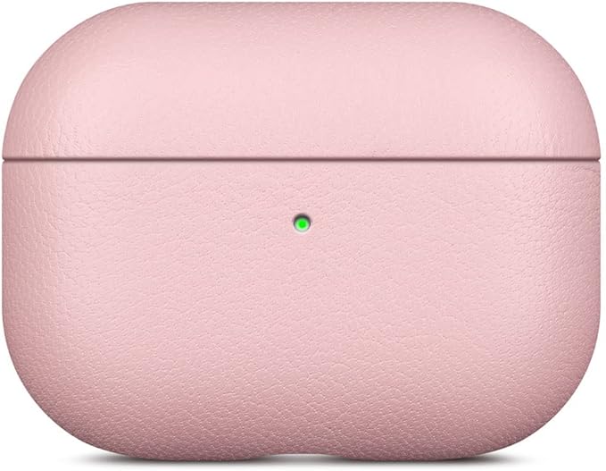 Lopie AirPods Pro 2 Leather Case, Handmade, Real Leather, Wireless Charging Compatible, 360-Degree Protection, Pink