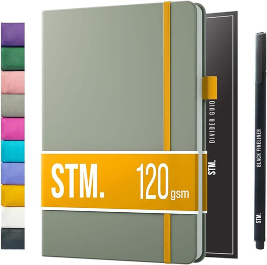 Bullet Dotted Journal Dot Grid Notebook | A5 Daily Journaling Notebooks for Personal Writing, Work, Women | 120gsm Thick Paper, Hard cover, Lay Flat Binding | 5x7 Journals Cuaderno Libretas de apuntes