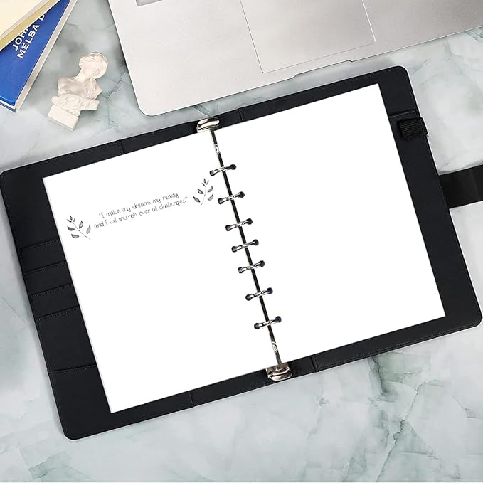 Mini Binder Filler Paper for 3 or 7 Ring Binders - 100 Sheets/200 Pages Loose Leaf Blank Refills, Desk Size 4, 100gsm Paper, 5.8" x 8.5"