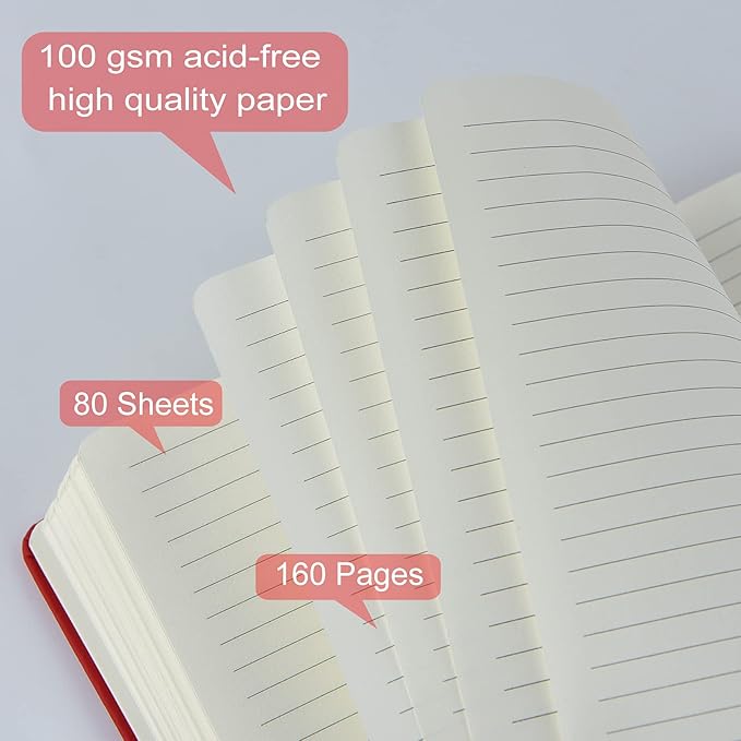 Coopay 12 Pack A5 Journal Notebooks Bulk, 160 Pages, 100GSM Thick Paper, 8.3 x 5.5 inch Hardcover Lined Leather Journals for Writing Office School Business Work Men Women (Multicolor)