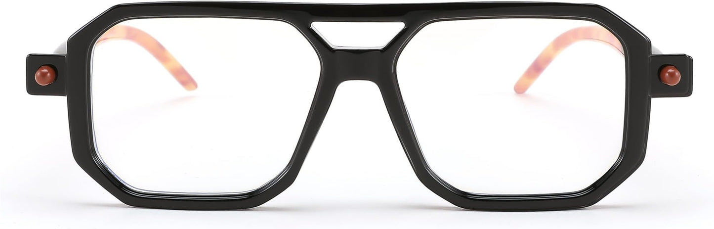 FEISEDY Vintage Square Blue Light Blocking Glasses Women Men 70s Flat Aviator Glasses Computer Anti Glare B0062