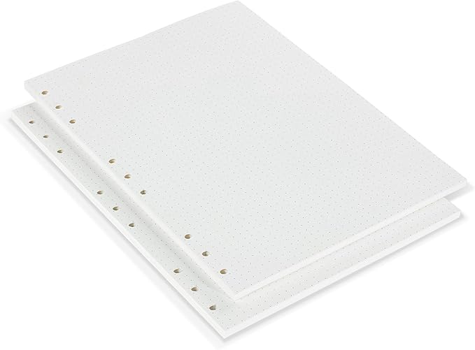 90 Sheets Planner Refill Paper 5mm Dotted Inserts Paper B5 9 Holes Binder Grid Notepaper for Filofax Bullet Journals Diary (7.09x10.04 inch)