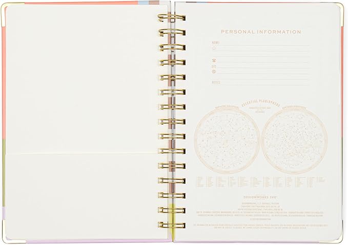 DesignWorks Ink 6.2" x 8.3" Undated 13 Month Weekly Planner, Geo Checks