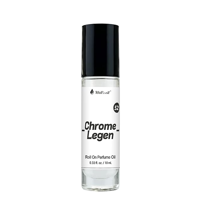 Well's Oil Roll-On Perfume Oil (Chrome Legen) | Woody & Orange Notes | Long-Lasting | Paraben-Free | 0.33 Fl Oz / 10 ml