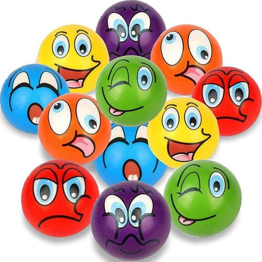 24 Pack - Mini Soft Foam Squeeze Balls, 2.5" Toy Stress Relief Bulk Educational Novelties for Kids, School, Classroom, Party Favors, Rewards (Multicolored (2.5"))