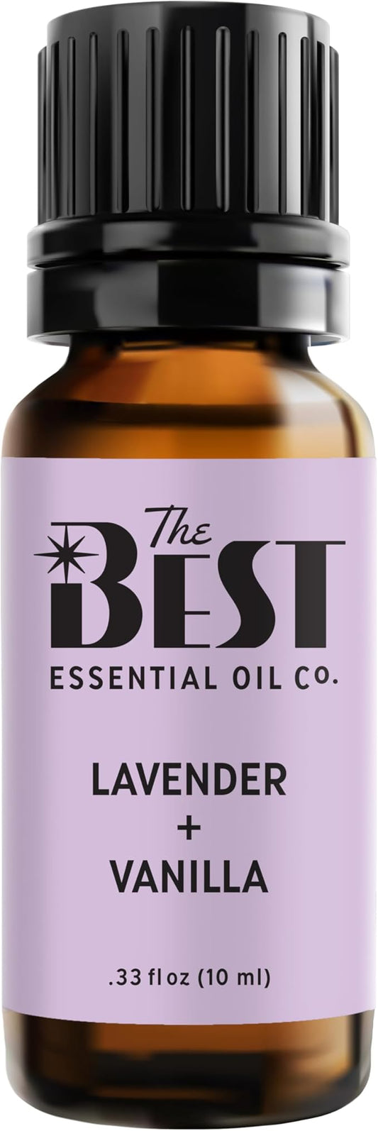 The Best Lavender + Vanilla Essential Oil Blend- Premium Grade- 100% Pure & Natural for Aromatherapy, Diffuser, Spa, Massage, Air Freshener- 10 ml (.33 fl oz)