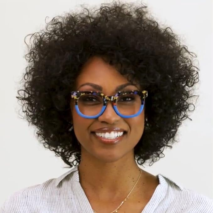 Peepers by PeeperSpecs Women's Oprah's Favorite Things Showbiz Square Blue Light Blocking Reading Glasses