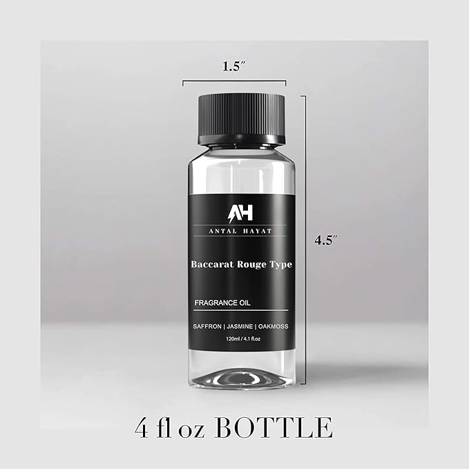 Hotel Scents Diffuser Oil Baccarat Rouge 540 120ml - Saffron, Jasmine, Oakmoss - HVAC scents Inspired by The Baccarat Rouge - Essential Oils for Ultrasonic Diffuser - Luxury Diffuser Oil Refill