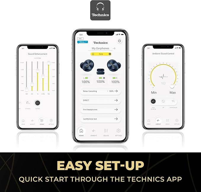 Technics EAH-AZ80-A Premium Hi-Fi True Wireless Bluetooth Earbuds with Advanced Noise Cancelling - Midnight Blue