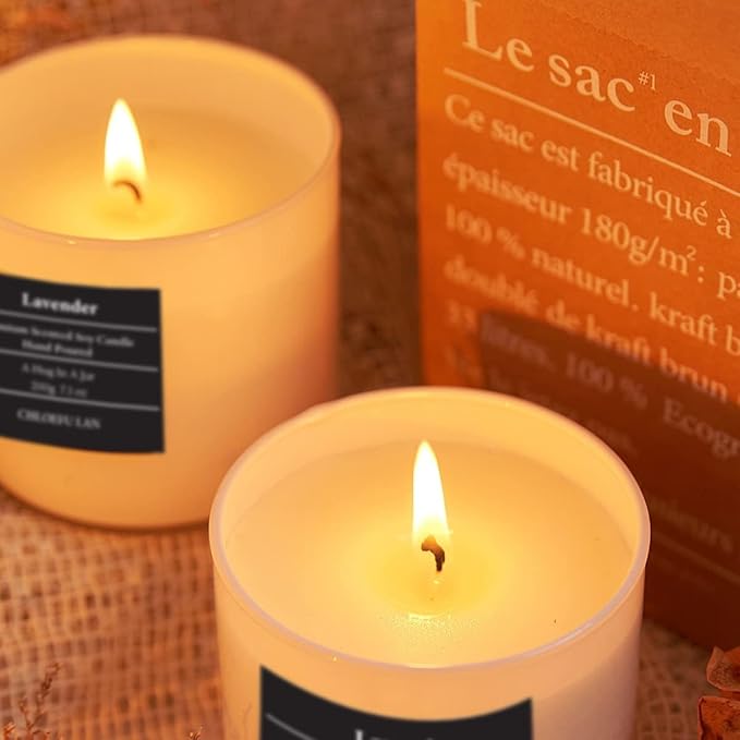 Chloefu LAN White Tea Candles Gifts for Men & Women, Highly Scented, 7.1oz|45 Hour Burning, Candles for Home Scented, Home Decor, Glass Jar Candle with Gift Box
