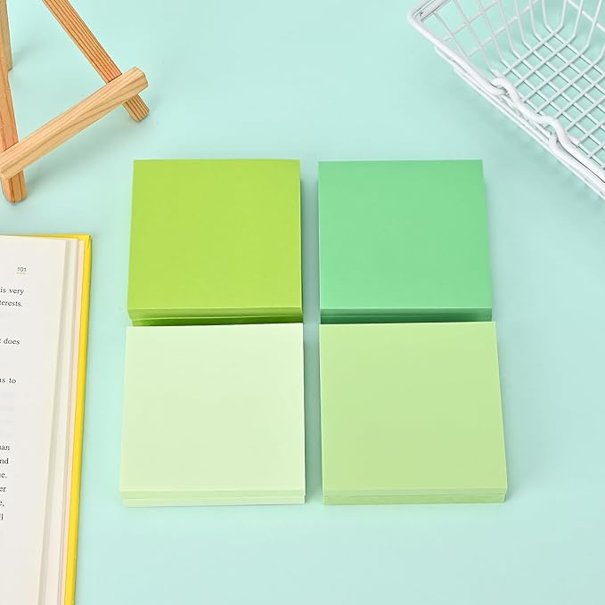 BAYTORY 640 Sheets Pop Paper Up Sticky Notes, 3 x 3 Inches, Self-Sticky Note Pads, Green Gradient Sticky Pads, Memo Pads for School Office Home Desk Accessories (Green Series)