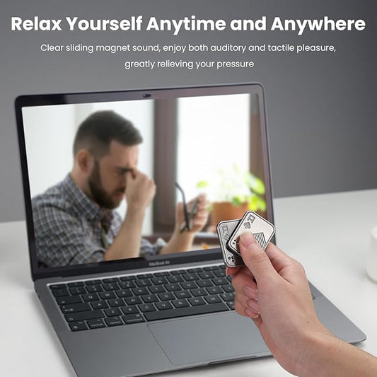 Metal Fidget Toys, Magnetic Fidget Slider for Adults, EDC Poker Push Card ,Relieve Stress ADHD & Anxiety, Break Bad Habits, Cool Gadget Office Desk Toy, Gift for Boyfriend, Husband and Father