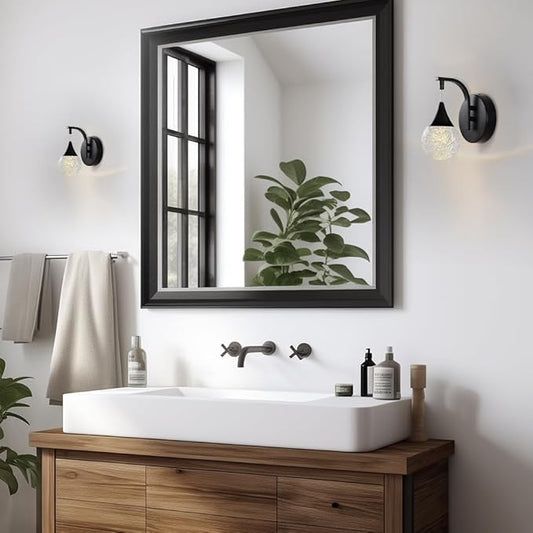 Crystal Wall Sconce Indoor, Bubble Modern Wall Sconces, Dimmable 5W LED Wall Light for Bedroom Bathroom Living Room Dining Room Hallway, Black