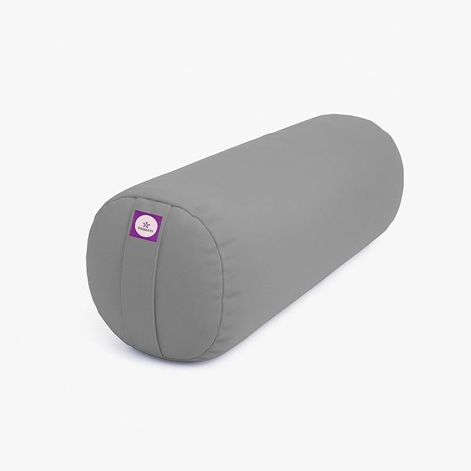 Yogikuti Iyengar Yoga Bolster for Restorative Yoga and Meditation – Lightweight Cotton Support Pillow with Handle for Easy Carry, Versatile for Pose Modification, Balance, Back Relief, and Relaxation