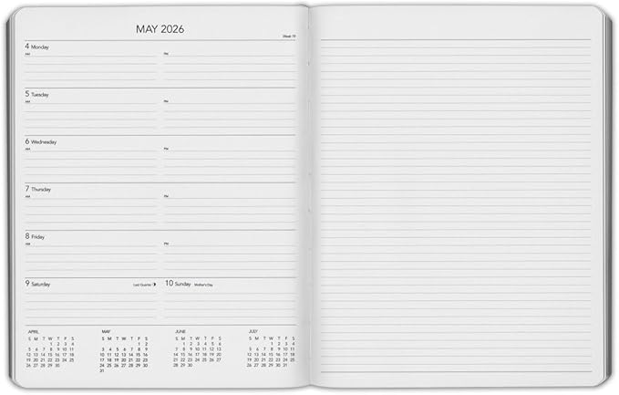 Harbor Weekly Journal Notebook Planner 2025-2026 - Lined, Durable Faux Leather, Softcover, 176 Quality Pages, For Men and Women, For Writing, Work & Travel, Cambridge Burnt Orange - 9x7"