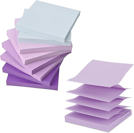 BAYTORY 640 Sheets Pop Paper Up Sticky Notes, 3 x 3 Inches, Self-Sticky Note Pads, Purple Gradient Sticky Pads, Memo Pads for School Office Home Desk Accessories (Purple Series)